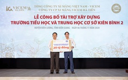 Lễ công bố tài trợ xây dựng trường học ở xã Kiên Bình, huyện Kiên Lương, tỉnh Kiên Giang
