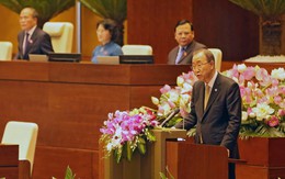Nói chuyện tại Quốc hội, ông Ban Ki Moon đánh giá cao Việt Nam