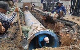 Vỡ đường ống khi thi công metro, hàng nghìn hộ dân mất nước