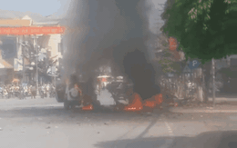 Xe taxi nổ như bom ở Cẩm Phả, 2 người chết
