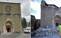 Hình ảnh các thị trấn Ý trước và sau trận động đất khiến nửa thị trấn biến mất