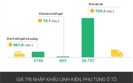 [Infographic] 6 tháng đầu năm Việt Nam nhập khẩu nhiều ô tô nguyên chiếc hơn năm ngoái