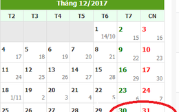 Tết Dương lịch 2018, người lao động được nghỉ mấy ngày?