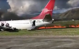 Máy bay chở 141 người bốc cháy dữ dội, hành khách thoát thân kịp thời