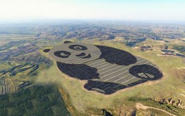 Trung Quốc xây trang trại điện mặt trời hình núi trúc khổng lồ