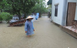Mưa to kéo dài, nhiều nhà dân ở Nghệ An ngập sâu