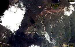 Ảnh vệ tinh chụp ngọn núi Triều Tiên thử bom H có nguy cơ sập