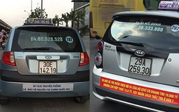 Taxi truyền thống dán khẩu hiệu phản đối Uber, Grab