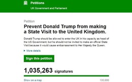 Một triệu chữ ký ngăn Donald Trump tới Anh