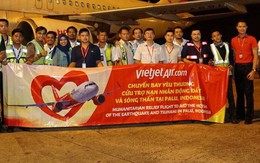 Chuyến bay cứu trợ nạn nhân động đất - sóng thần của Vietjet đã tới Indonesia