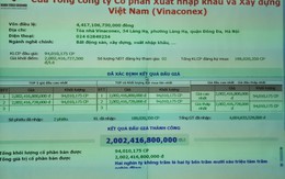 Trả giá cao hơn “7,6 đồng/cp”, một nhà đầu tư đã chiến thắng trong phiên đấu giá cổ phần Vinaconex của Viettel