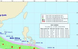 Bão Sanba đang di chuyển nhanh hướng Biển Đông