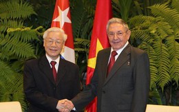 Tổng Bí thư Nguyễn Phú Trọng hội đàm với Chủ tịch Cuba Raul Castro