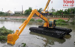 Máy xúc đào lội nước EIK - Phương án thi công nạo vét mới