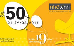 Nhà Xinh mừng sinh nhật lớn ưu đãi đến 50%