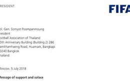 FIFA gửi lời mời đội bóng Thái Lan bị mắc kẹt đến trận chung kết World Cup 2018