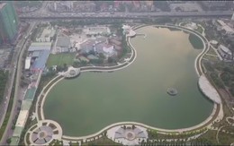 Video: Công viên gần 300 tỷ đồng vừa đưa vào sử dụng ở Hà Nội nhìn từ flycam