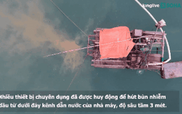 Flycam: Cảnh nạo hút bùn nhiễm dầu tại kênh dẫn nước nhà máy sông Đà