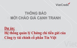 VietCredit thông báo mời chào giá cạnh tranh