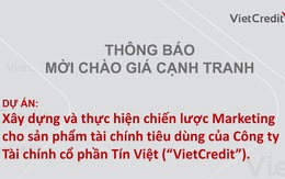 VietCredit thông báo mời chào giá cạnh tranh