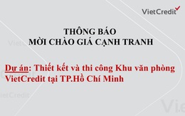 VietCredit  thông báo mời chào giá cạnh tranh