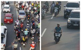 Thả xe máy vào làn ô tô, đường nội đô đẹp nhất Sài Gòn 'vỡ tổ'
