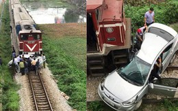 Hiện trường vụ ô tô bị tàu hỏa đâm ngang, nát bét, nguyên nhân cũng vì "cố nhanh vài phút"