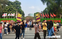 Ảnh: Nghìn người nô nức đổ về phố đi bộ Hà Nội tham gia Lễ hội hoa anh đào