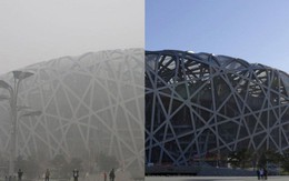 Tấm ảnh ấn tượng về SVĐ Tổ chim cùng báo cáo nghiên cứu mới cho thấy chất lượng không khí Bắc Kinh đã thay đổi mạnh mẽ nhường nào