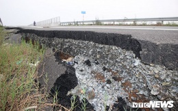 Đường dẫn lên cầu vượt cao tốc 34.500 tỷ sụt lún, nứt toác chỉ sau trận mưa
