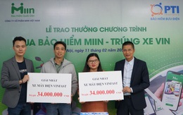Start up Miin trao thưởng xe máy Vinfast cho khách hàng