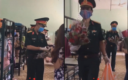 Video các chiến sĩ bộ đội tặng hoa cho người dân tại khu cách ly phòng chống dịch Covid-19 gây bão mạng xã hội: Ngày 8/3 ấm áp tình quân dân
