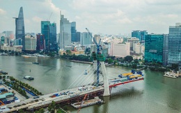 Cầu Thủ Thiêm 2 vươn mình ra sông Sài Gòn, lộ hình dáng khi nhìn từ trên cao