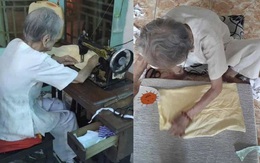Mẹ Việt Nam anh hùng 95 tuổi may khẩu trang hỗ trợ phòng dịch Covid-19