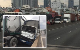 TP.HCM: Xảy ra 3 vụ tai nạn liên tiếp trên cầu Phú Mỹ, giao thông tê liệt từ trưa đến chiều
