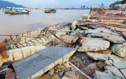 Đà Nẵng: Vỉa hè và kè đường Như Nguyệt bị hư hại nặng sau bão Molave