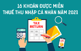 INFOGRAPHIC: 16 khoản được miễn thuế thu nhập cá nhân năm 2021