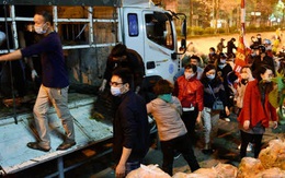 Hà Nội: Hàng chục tấn rau củ quả từ Hải Dương về điểm giải cứu, người dân chờ đợi và mua ngay trong đêm