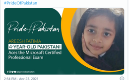 Mới 4 tuổi, cô bé người Pakistan đã phá kỷ lục thế giới khi giành được chứng nhận chuyên gia của Microsoft