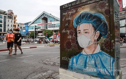 Bốt điện ở Hà Nội biến thành tác phẩm nghệ thuật đường phố tôn vinh các "chiến sĩ áo trắng" chống dịch