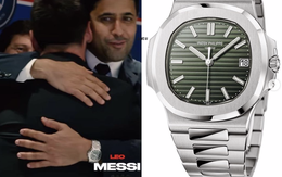 Messi đeo đồng hồ Rolex 27.000 USD ra mắt PSG nhưng chiếc Patek Philippe của Chủ tịch Nasser Al-Khelaifi mới khiến người ta trầm trồ