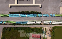Hà Nội giãn cách, hàng trăm xe buýt 'ngủ la liệt' trong bến
