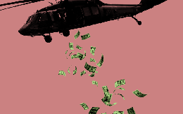 Điều gì sẽ xảy ra nếu một chiếc trực thăng bay quanh một quốc gia và liên tục thả tiền xuống?