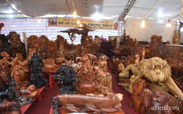 Hổ gỗ hơn 100 triệu đồng tại hội chợ hoa Xuân 2022 nằm chờ đại gia "xuống" tiền