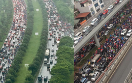 Dân công sở Hà Nội than trời vì tắc đường kinh hoàng trong sáng đầu tuần mưa rét: Đi cả tiếng đồng hồ vẫn chưa đến được công ty!