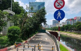 Cận cảnh ven sông Tô Lịch bị 'đóng đường' phục vụ thi công