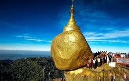 Cận cảnh ngôi chùa ở Myanmar chênh vênh trên mép tảng đá vàng