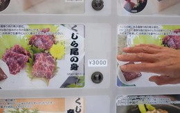 Một công ty Nhật Bản vừa mở bán thịt cá voi qua máy bán hàng tự động, giá thấp hơn cả 1 kg bò bắp ở Việt Nam