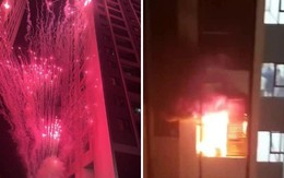 Nghi bắn pháo hoa gây cháy ở căn hộ tầng 10 tòa chung cư ở Hà Nội