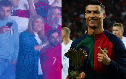 Mẹ của Ronaldo bật khóc nức nở khi chứng kiến con trai được vinh danh trước hàng vạn khán giả